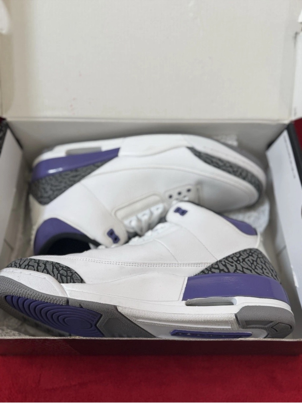 Jordan Men9s White Purple Athletic Shoes